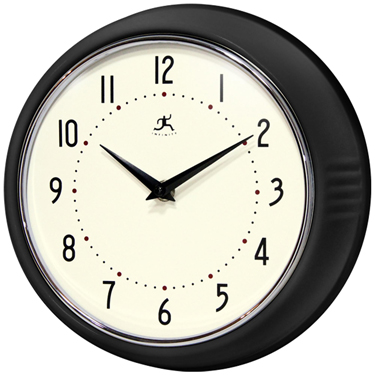 Infinity Instruments Retro Black Wall Clock