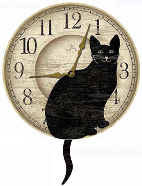 Infinity Instruments Wagging Cat Wall Clock