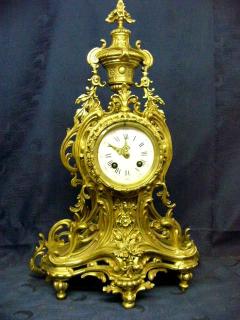 Large Solid Cast Bronze A D Mougin Mantle Clock