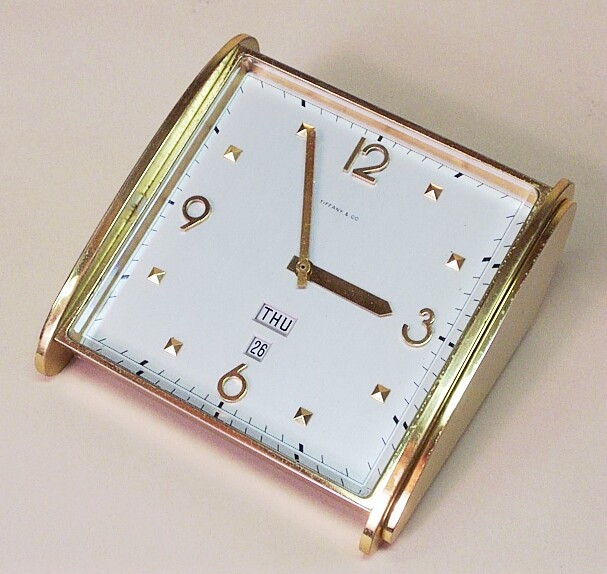 Tiffany Desk Clock with Calendar