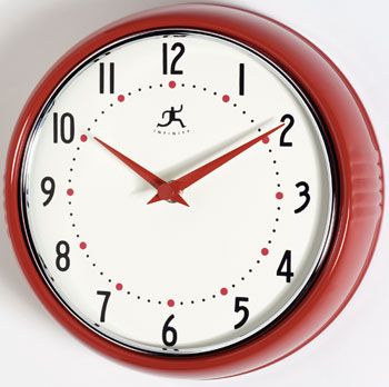 Infinity Instruments Retro Red Wall Clock