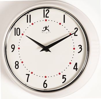 Infinity Instruments Retro White Wall Clock
