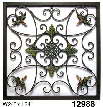 Infinity Instruments Leaves & Medallion in Sage Patina Wall Clock