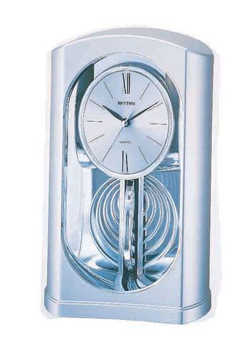 Rhythm Clocks Silver Mirrored Motion