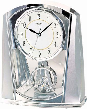 Rhythm Clocks Silver Swing