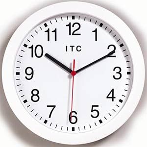 Basic White Industrial Time Wall Clock