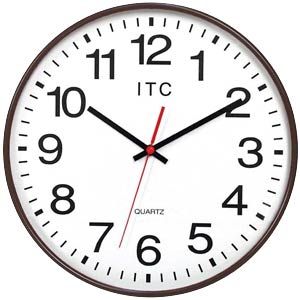 Flush Mount Brown Industrial Time Wall Clock