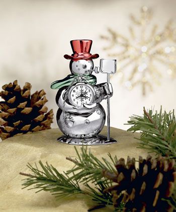Miniature Collectibles Holiday Collection Snowman Clock