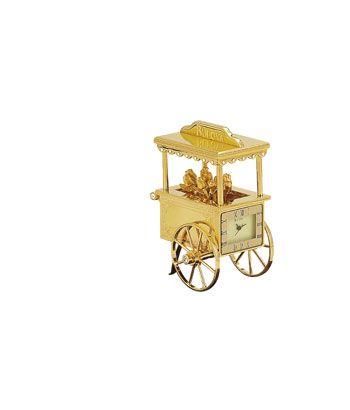 Miniature Collectibles Traditional Timepieces Collection Flower Cart Clock