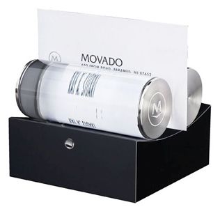 Movado Black Crystal Business Card Holder