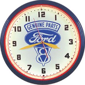 Ford V8 20 Inch Neon Clock