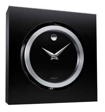 Movado Black Crystal Mantle Clock