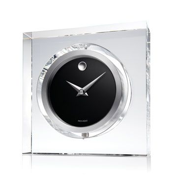 Movado Clear Crystal Mantle Clock