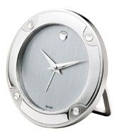 Movado Silver Standing Museum Dial Desk Clock