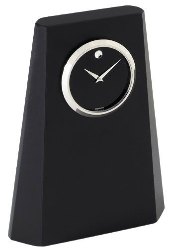 Movado Black Crystal Table Clock