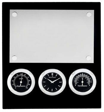 Movado Black Multi-Function Engraving Plaque Clock