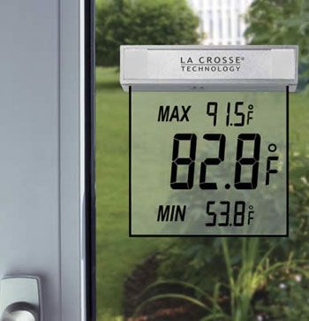 LaCrosse Technology Outdoor Window Thermometer Clock