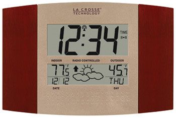 LaCrosse Technology Atomic Digital Wall Clock with Forecast & Weather