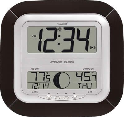LaCrosse Technology Atomic Digital Wall Clock with Moon Phase