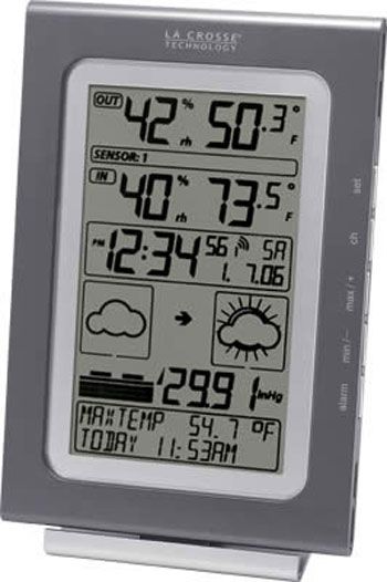 LaCrosse Technology Intelligent Forecast Station Predicts Nighttime Low Temp & Weather Events Clock