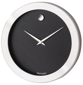 Movado  Silvertone Wall Clock W/Museum Dial