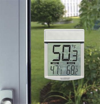 LaCrosse Technology Outdoor Window Thermometer Clock