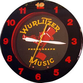 Wurlitzer 20 Inch Neon Clock