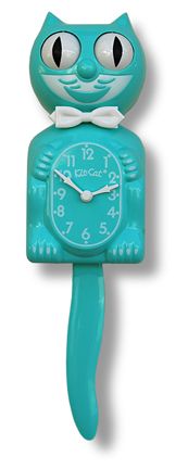 Kit Cat Turquoise Wall Clock