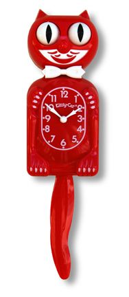 10th Anniversary Red Kitty Cat Wall Clock