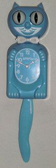 Baby Blue Kitty-Cat Wall Clock