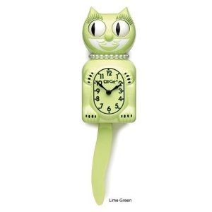Lady Kit-Cat Lime Green Wall Clock
