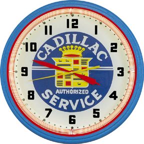 Cadillac Service 20 Inch Neon Clock