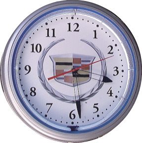Cadillac Wreath 20 Inch Neon Clock