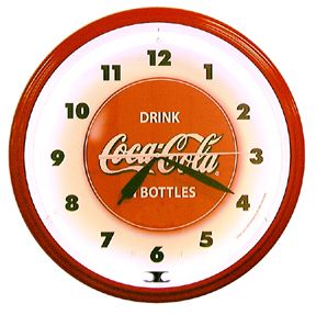 Coke Button 20 Inch Neon Clock