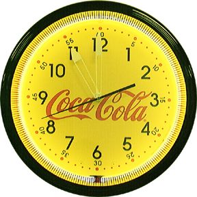 Coke Yellow 20 Inch Neon Clock