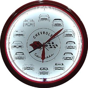 Corvette Cars 20 Inch Neon Clock
