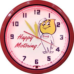 Esso Happy Motoring 20 Inch Neon Clock
