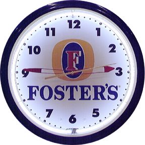 Fosters 20 Inch Neon Clock