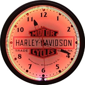 Harley Bar Shield 20 Inch Neon Clock