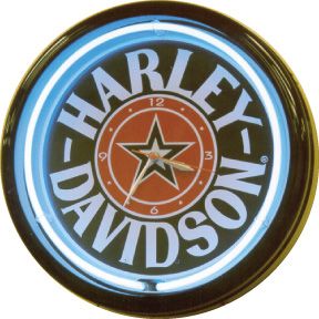 Harley Fat Boy 20 Inch Neon Clock