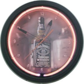 Jack Daniels Bottle 20 Inch Neon Clock