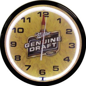 Miller Genuine Draft 20 Inch Neon Clock