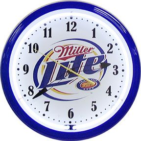 Miller Lite 20 Inch Neon Clock