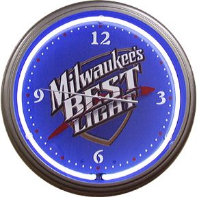 Milwaukee's Best Light 20 Inch Neon Clock