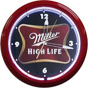 Miller Softcross 20 Inch Neon Clock