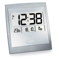 Oregon Scientific Jumbo Atomic Wall Clock with Indoor Temperature - Silver