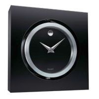 Movado Black Crystal Mantle Clock