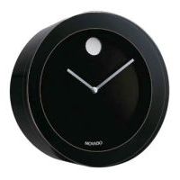 Movado Black Circle Crystal Clock