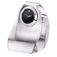 Movado Museum Dial in Curved Crystal Stand Desk Clock