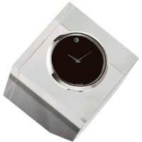 Movado Museum Dial in Clear Crystal Cube Desk Clock